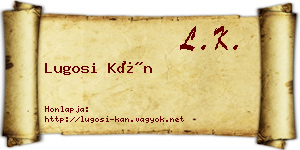Lugosi Kán névjegykártya